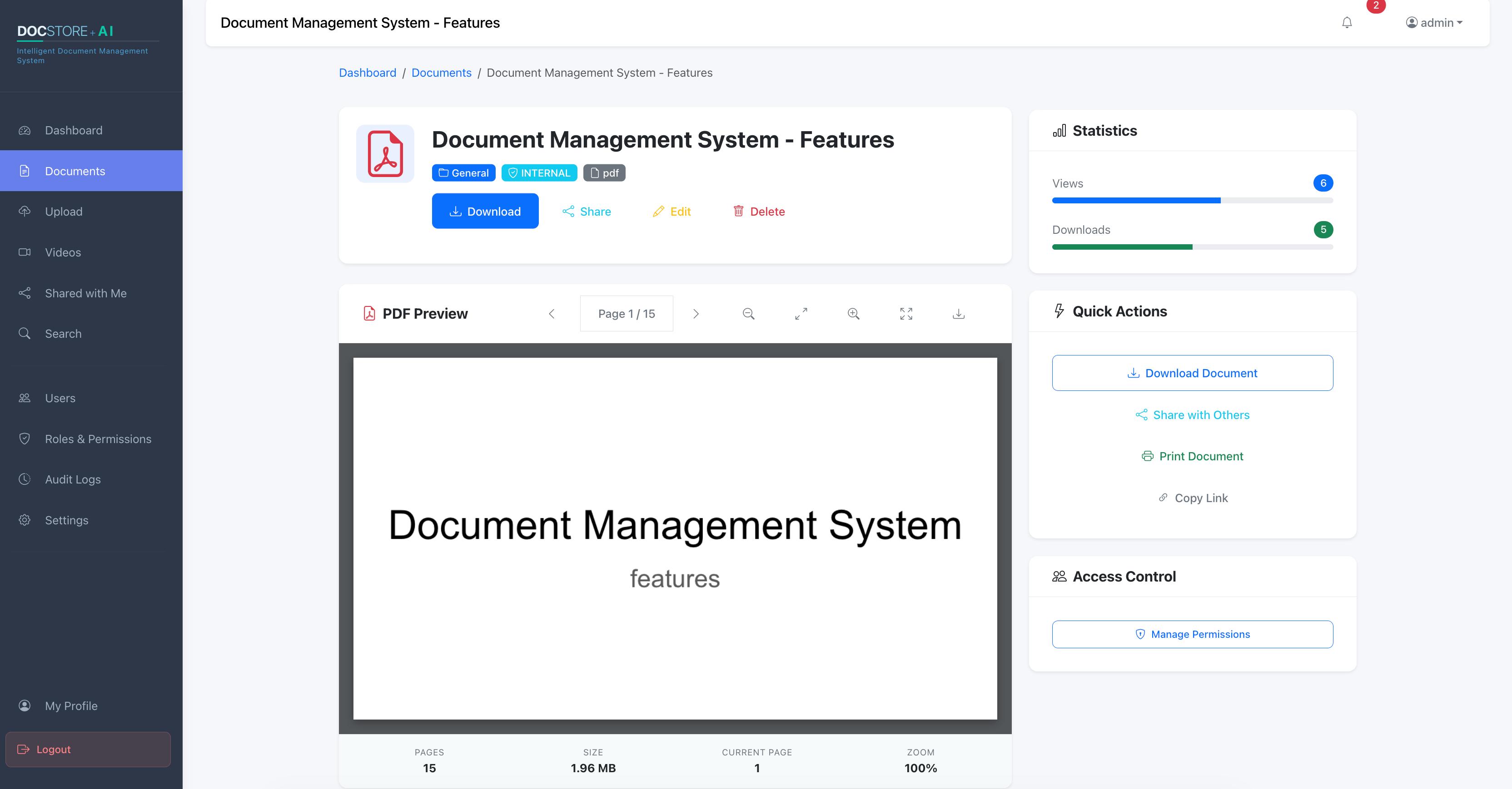 Docstore+AI Screenshot
